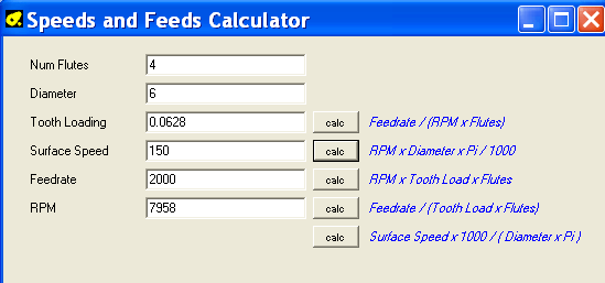Free speed and feed calculator