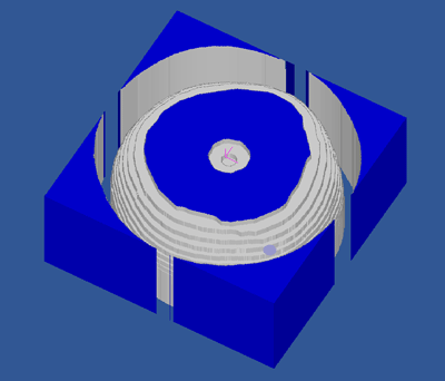 Simulation of the roughing pass in CutViewer Mill