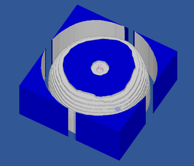 Simulation of the roughing pass in CutViewer Mill Simulation of the roughing pass in CutViewer Mill